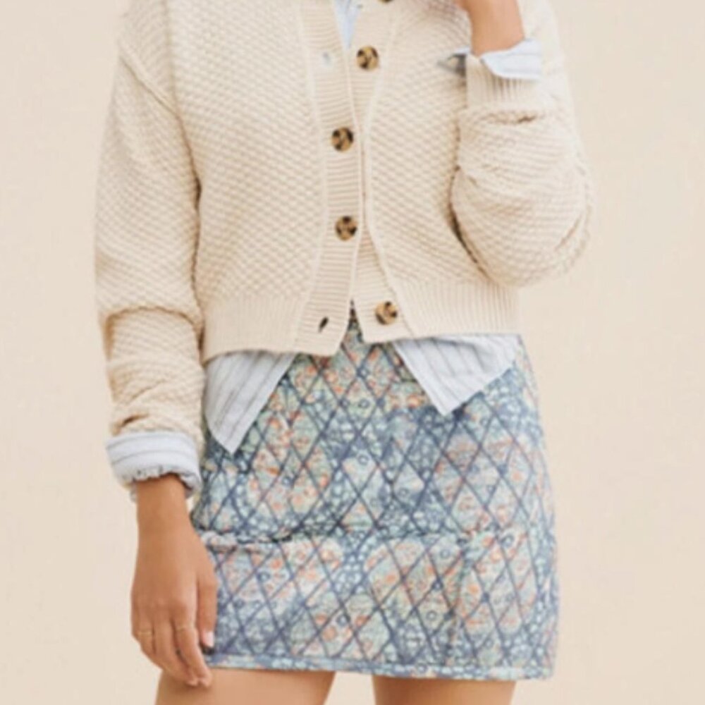 NWT (Copper tag) Free People Darla Quilted Mini Skirt in Husky Size 10